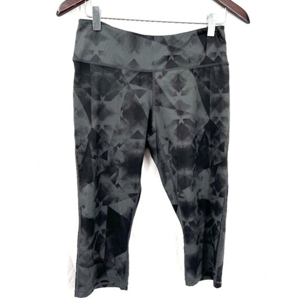 Z by Zella black gray geometric capri cropped yoga workout active‎ leggings M